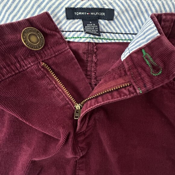 Tommy Hilfiger Preppy Burgundy Corduroy Mini Skirt - Size 8 - Picture 7 of 10
